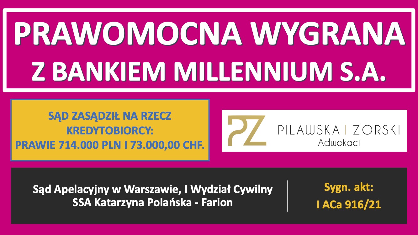 SPRAWIEDLIWOŚCI STAŁO SIĘ ZADOŚĆ ⚖️ ⚖️ ⚖️ Sąd Apelacyjny w Warszawie na skutek naszej apelacji zmienia niekorzystny wyrok Sądu Okręgowego w Warszawie i zasądza naszym Klientom prawie 1.000.000,00 PLN 🔥🔥🔥🔥🔥