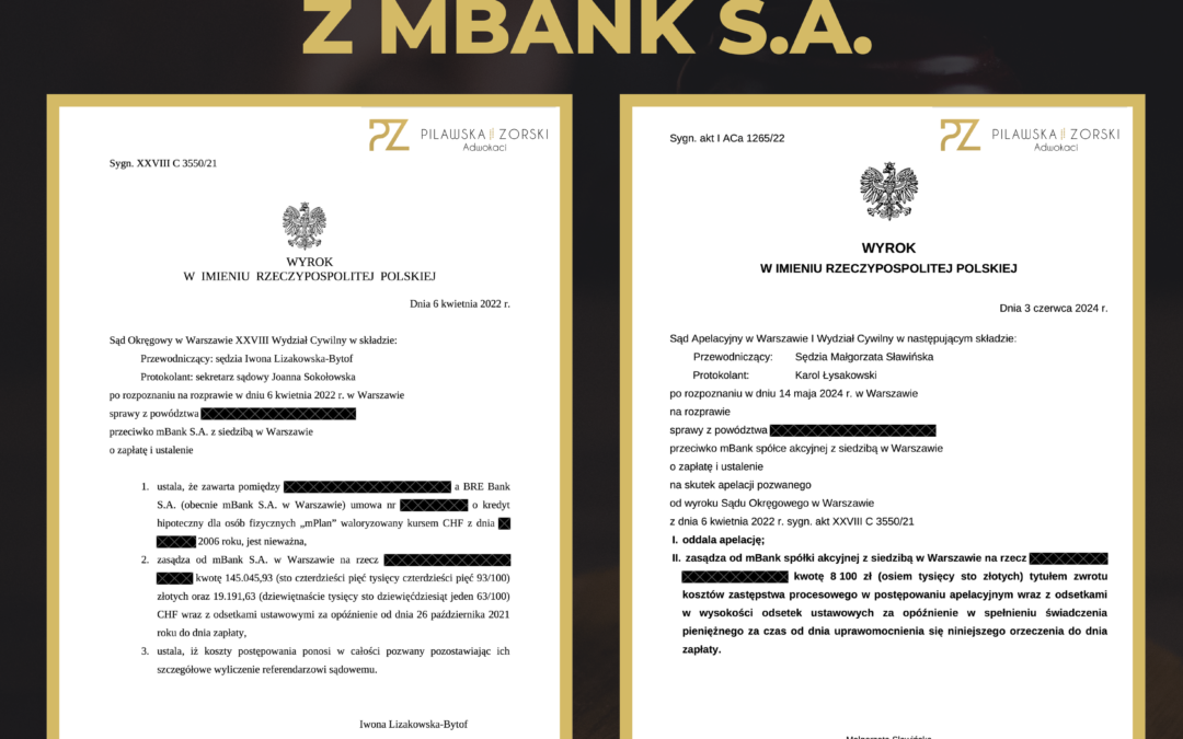 KOLEJNA PRAWOMOCNA WYGRANA Z MBANK S.A. 👏 👏 👏 WYGRANA IDEALNA ✅