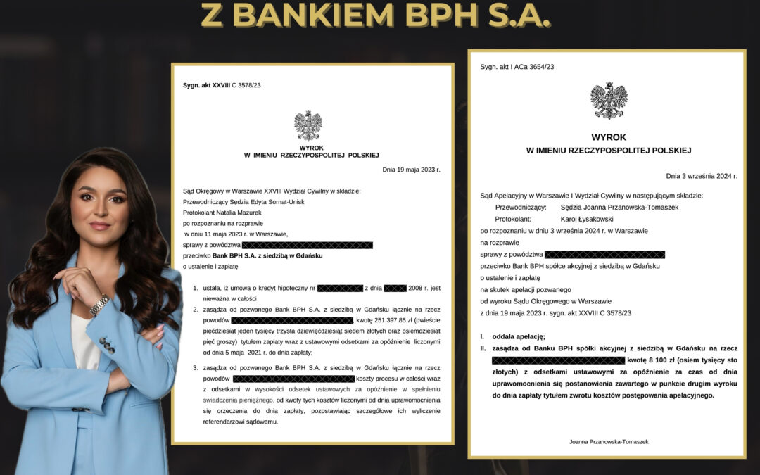 FRANKOWICZE – prawomocna wygrana z Bankiem BPH S.A.