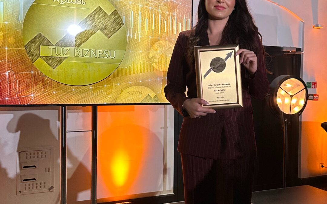 Adw. Karolina Pilawska z tytułem „Lidera Zmian” TUZ BIZNESU WPROST 2024