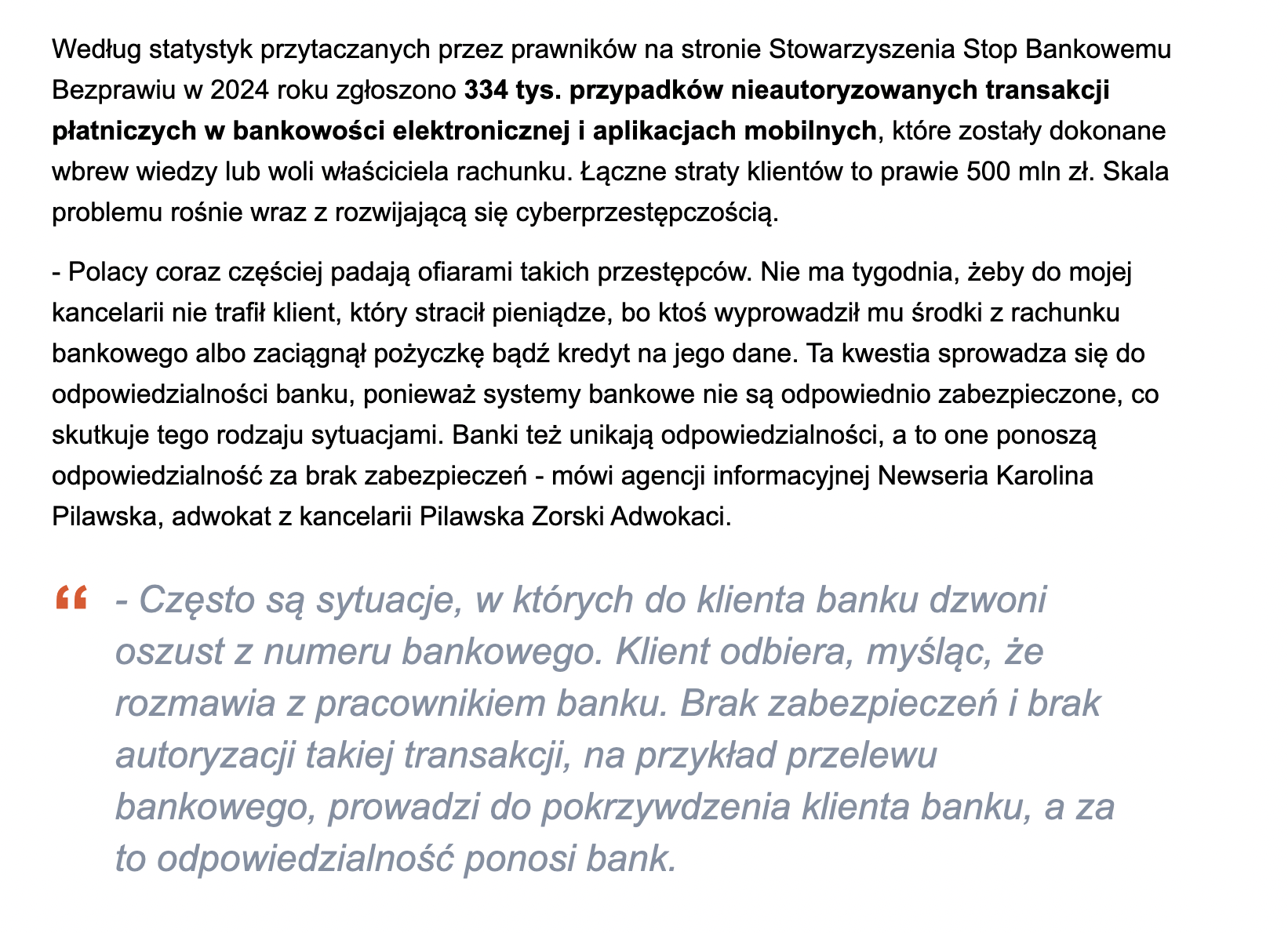 nieautoryzowane transakcje