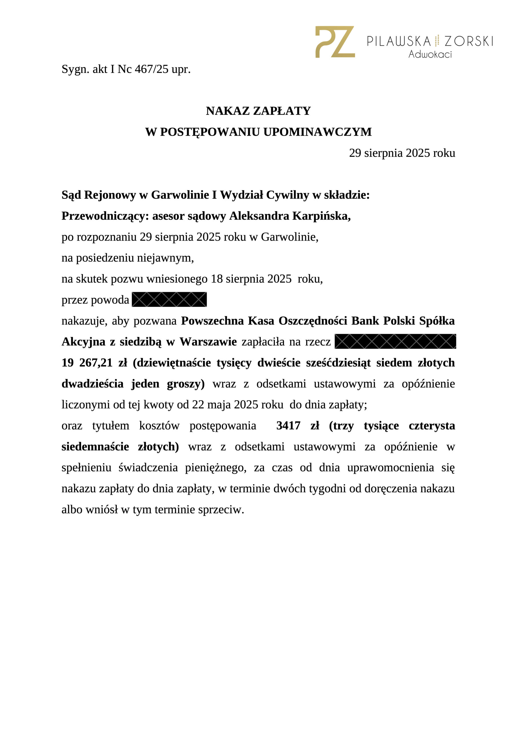 sankcja kredytu darmowego