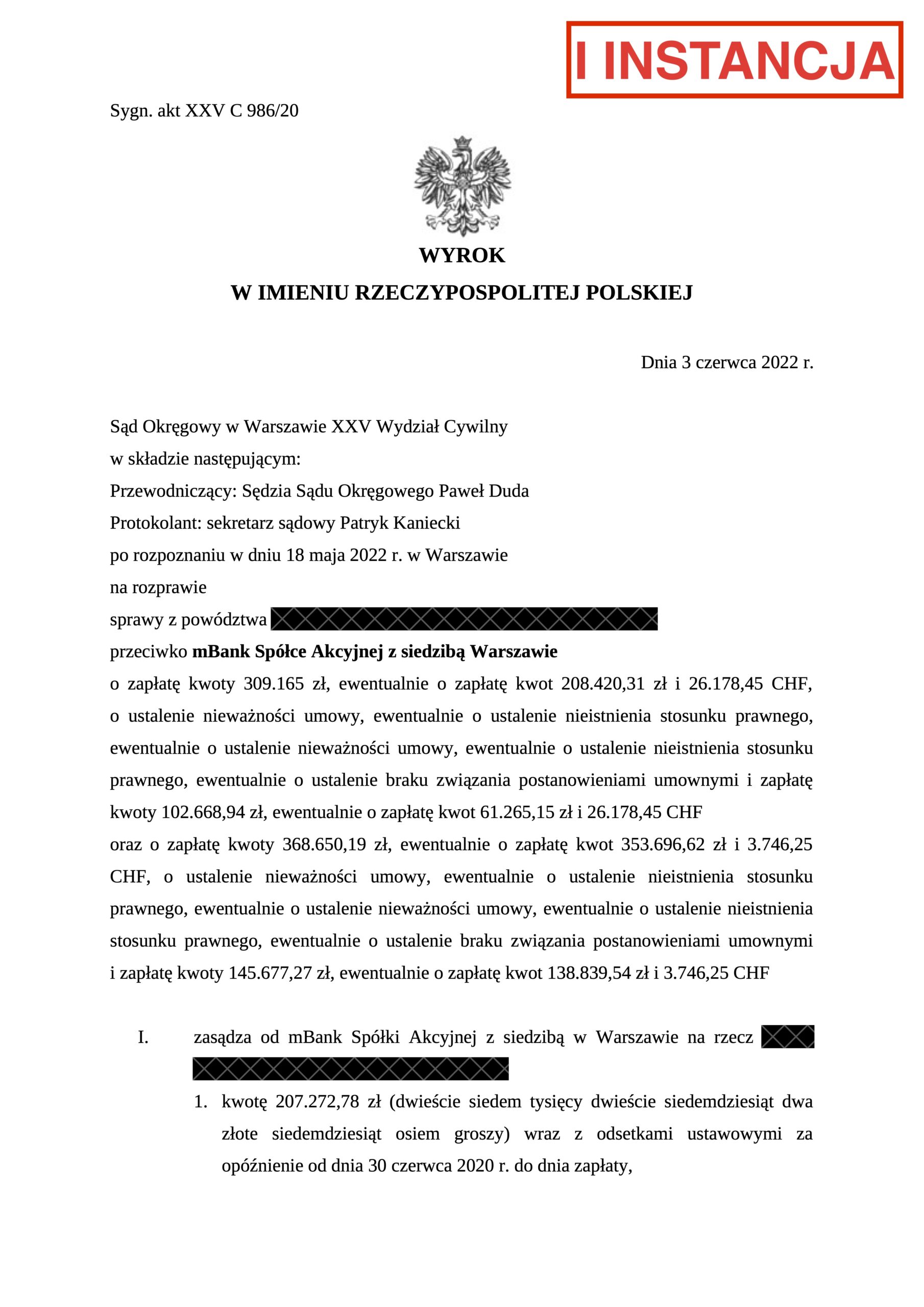 unieważnienie umowy kredytu