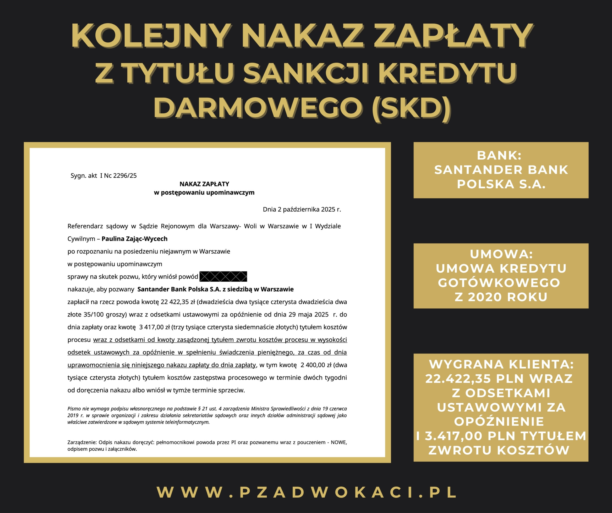 sankcja kredytu darmowego kancelaria Warszawa